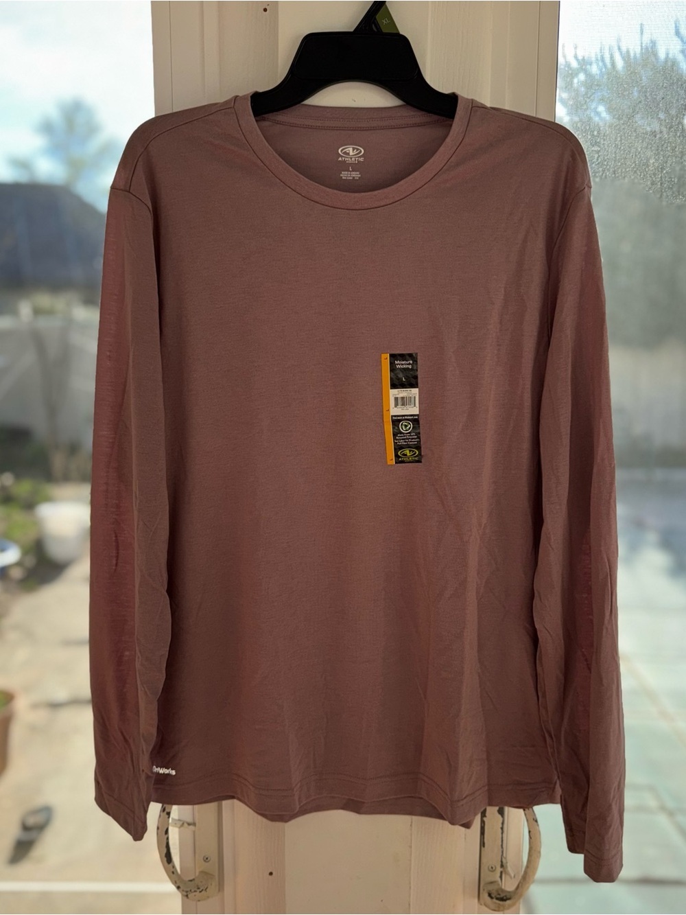 Athletic Works Men’s Long Sleeve Moisture Wicking Tri-Blend Tee L Lavender New - Picture 6 of 12
